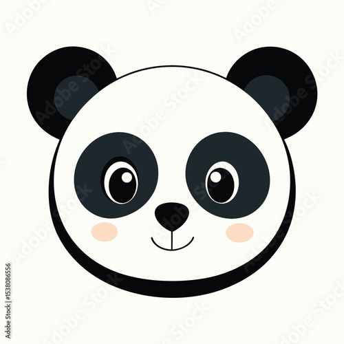 design a cute minimalist panda face illustration