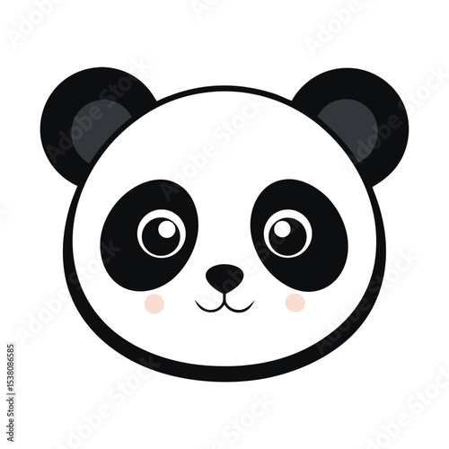 panda bear cartoon Vector icon isolated on white background