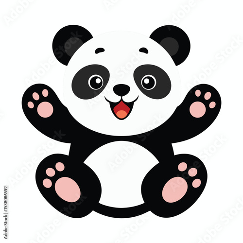 illustrate a playful and adorable baby panda