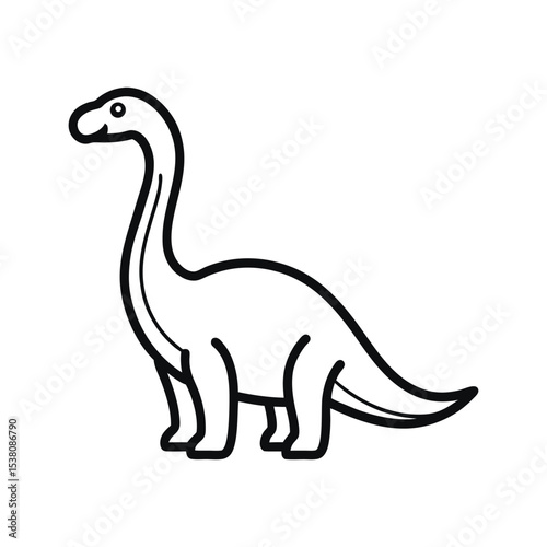  sauropod outline icon isolated on white background