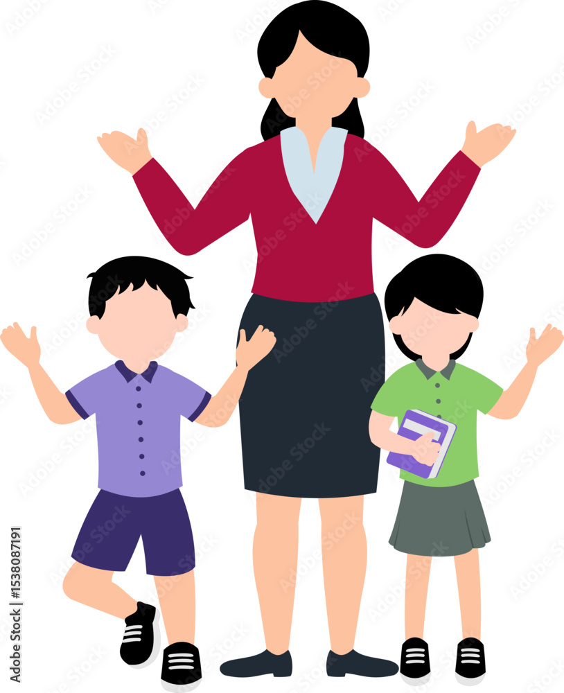 Obraz premium Student And Teachers Illustration