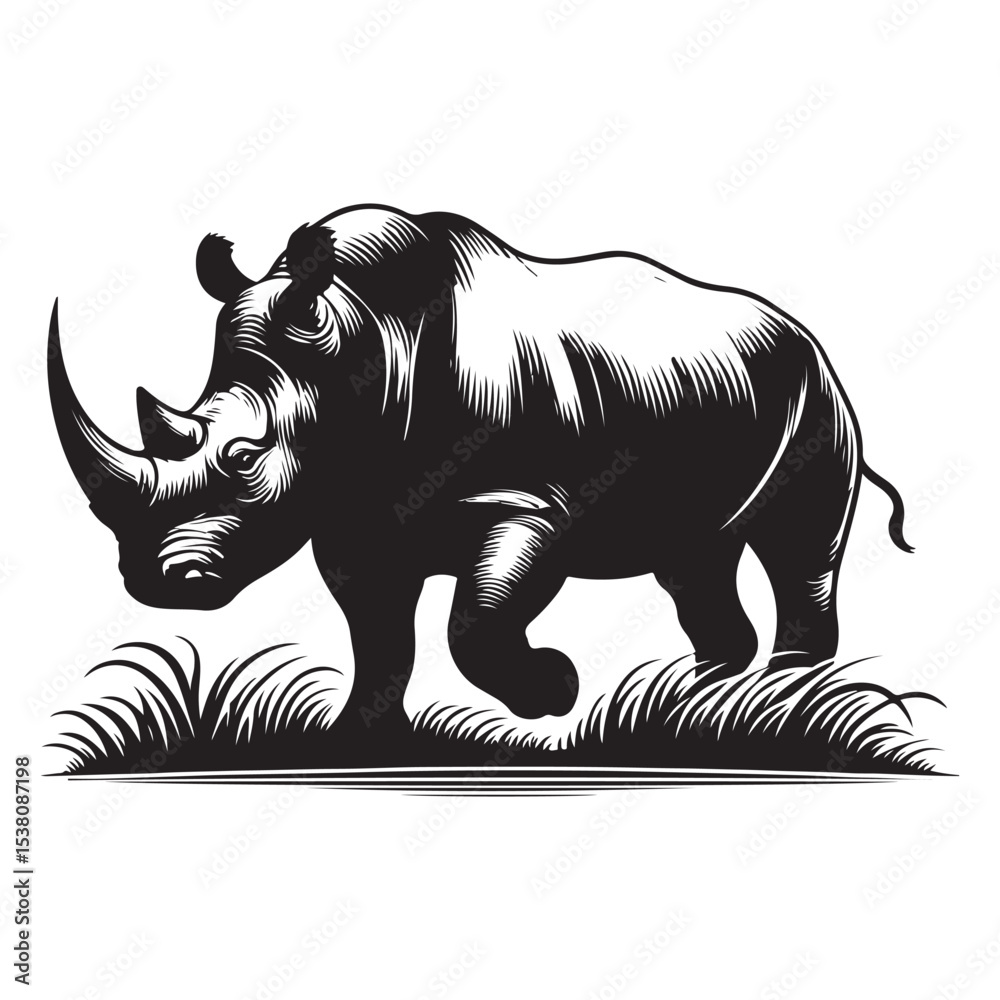 Obraz premium rhino on white background
