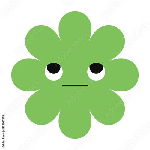 Modern floral emoji with a depressed face and soft petal tones. Clean and clear for conceptual visuals