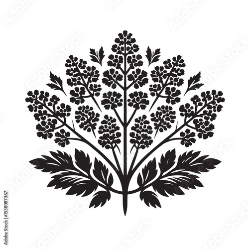 Black Tabbouleh Silhouette Vector, High Quality Illustration on White Background