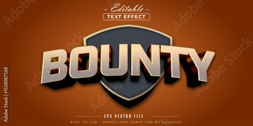 Editable text effects, elegant bounty embossed font.