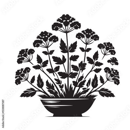 Black Tabbouleh Silhouette Vector, High Quality Illustration on White Background