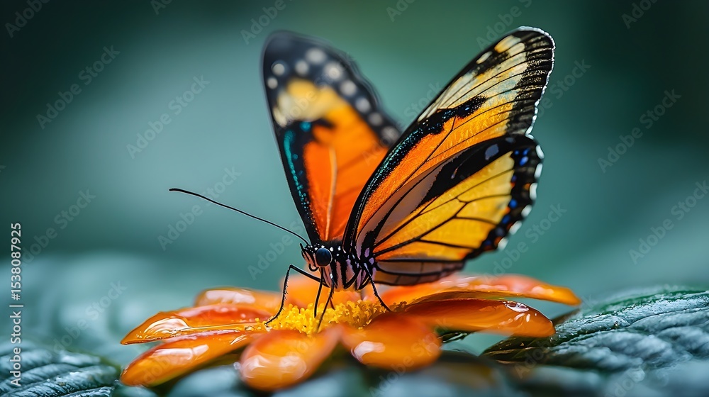 Obraz premium a butterfly sitting on top of a flower