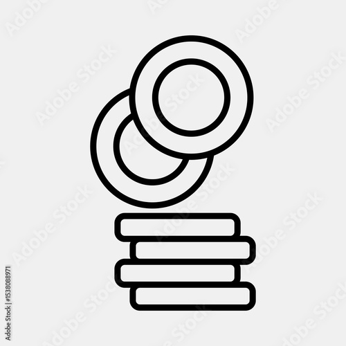 Icon coin. Crypto currency elements. Icon in line style.