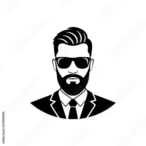 stylish bearded businessman in sunglasses