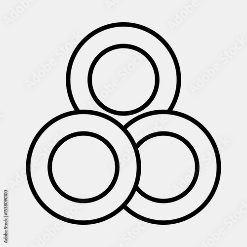 Icon token. Crypto currency elements. Icon in line style.