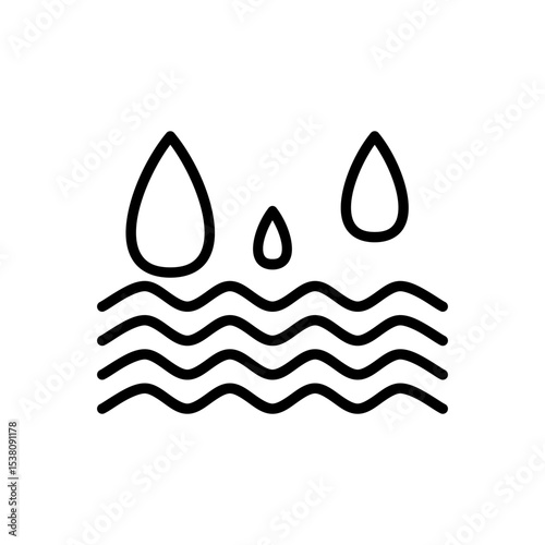 Water Drop and Ocean Wave Icon Vector