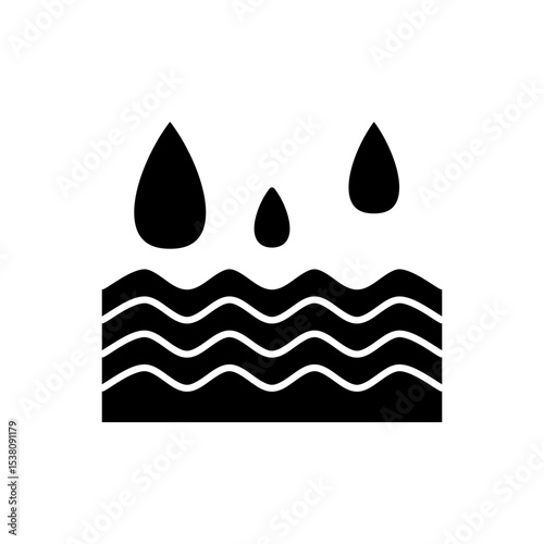 Water Drop and Ocean Wave Icon Vector
