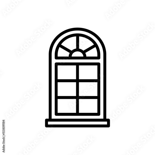 Arched Window Icon Vector Illustration Design
