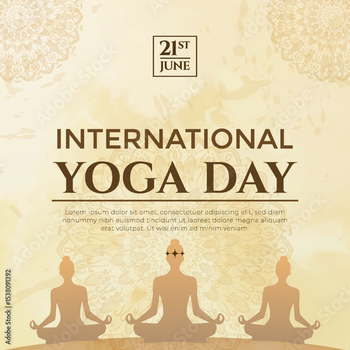 International Yoga Day Celebration with Serenity and Meditation Concept Art