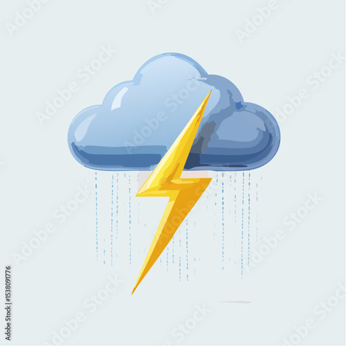 Lightning Strike During a Rainstorm A Digital Illustration