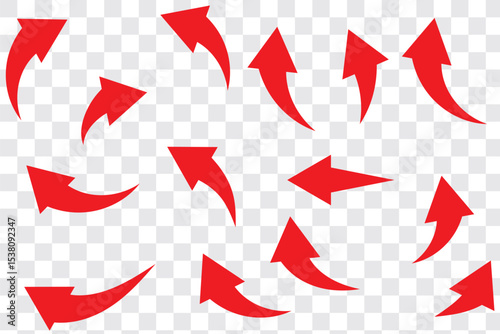 Black arrows set. Curved arrows. Arrow sign. 