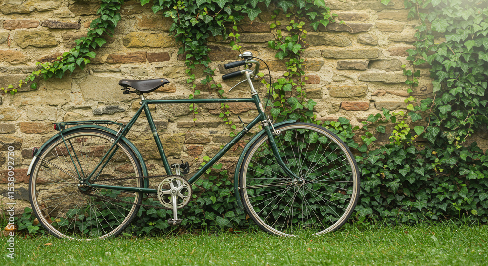 Fototapeta premium old bicycle in the garden