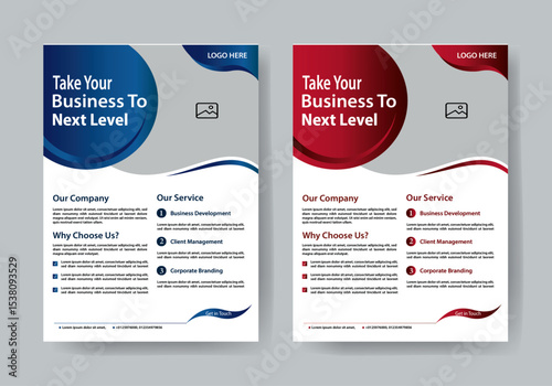 Take your business to Next level, 2 color design , layout templeate 