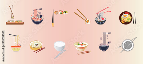 Chinese Traditional foods clipart collection.