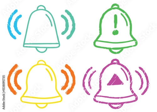 A festive vector illustration of a set of Christmas bells, perfect as a web icon or alarm symbol for your holiday designs