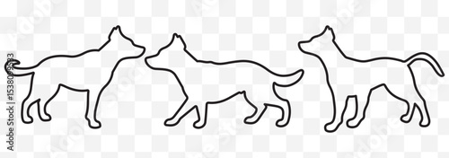 dog silhouettes, dog breed black silhouette logo set eps 10