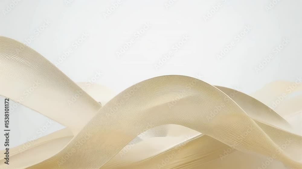 visually soothing animation fluid golden waves gently undulating soft muted backdrop forming elegant artistic high resolution background video