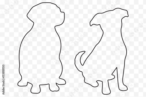 silhouette of two dogs sitting eps 10