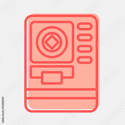 Icon atm crypto. Crypto currency elements. Icon in two tone style.