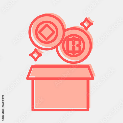 Icon block reward. Crypto currency elements. Icon in two tone style.