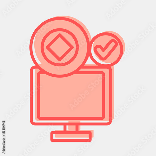 Icon crypto accepted. Crypto currency elements. Icon in two tone style.