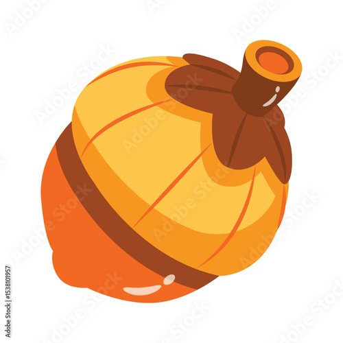 An amazing 2d icon showing a acorn