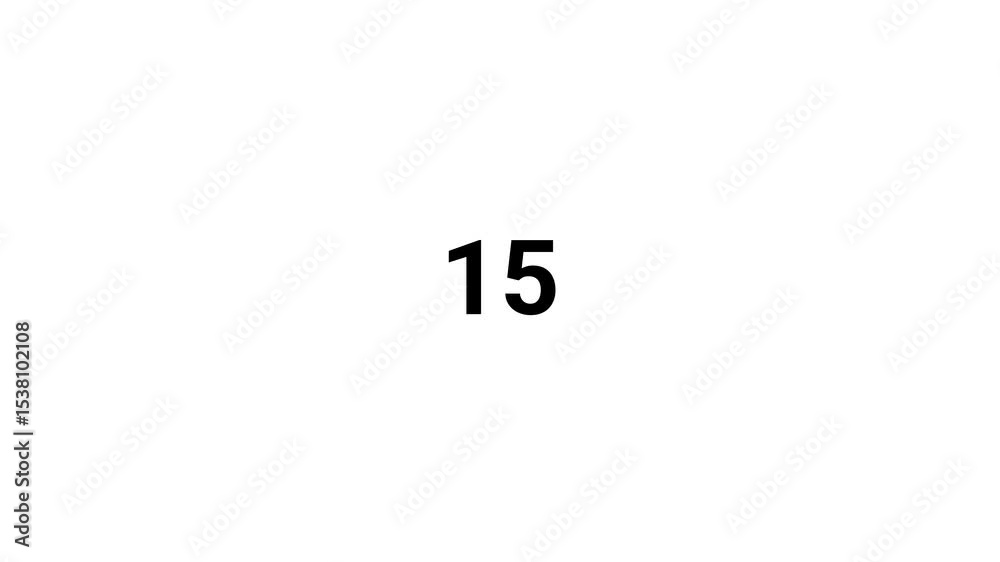 Glowing Circle countdown timer one minute animation from 20 to 0 second animation on black background with alpha channel, 20 second countdown timer, 4k video