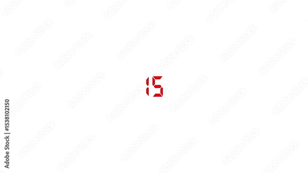 Glowing Circle countdown timer one minute animation from 20 to 0 second animation on black background with alpha channel, 20 second countdown timer, 4k video