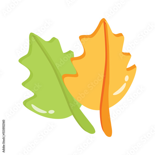A visually appealing 2d icon of autumn leaves