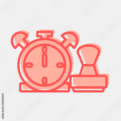 Icon time stamp. Crypto currency elements. Icon in two tone style.
