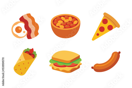 Complete Fast Food Icon Vector Collection