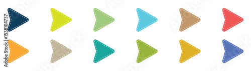 Colorful arrows bullet points. Arrow collection vector illustration.