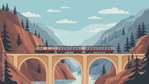 bridge over the river in mountains