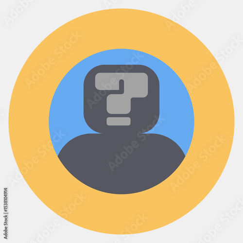 Icon anonymity. Crypto currency elements. Icon in color mate style.