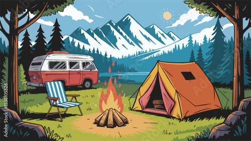 tent in the mountains