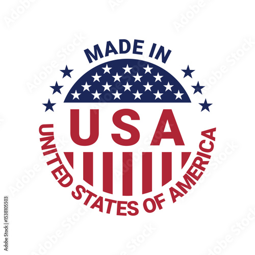 made in usa circle logo stamp vector design with united states flag Free Download made in usa circle logo stamp vector design with united states flag - GFXLoad