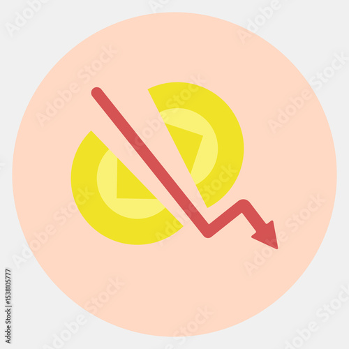 Icon crypto halving. Crypto currency elements. Icon in color mate style.