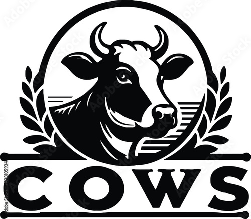 Adobe illustrator Elegant Classic Cow Logo Design.