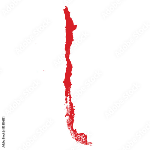 Map of Chile, sign silhouette. World Map Globe. Vector Illustration isolated on white background. South America continent.