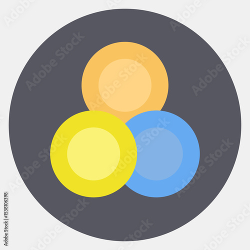 Icon token. Crypto currency elements. Icon in color mate style.