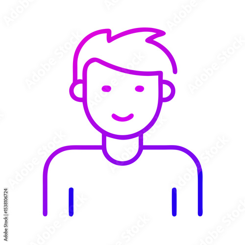 Gradient outline icon of a man, person.