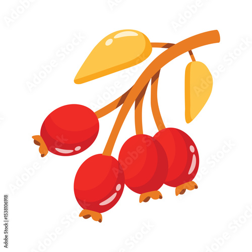 A 2d style icon of sweet autumn cherries