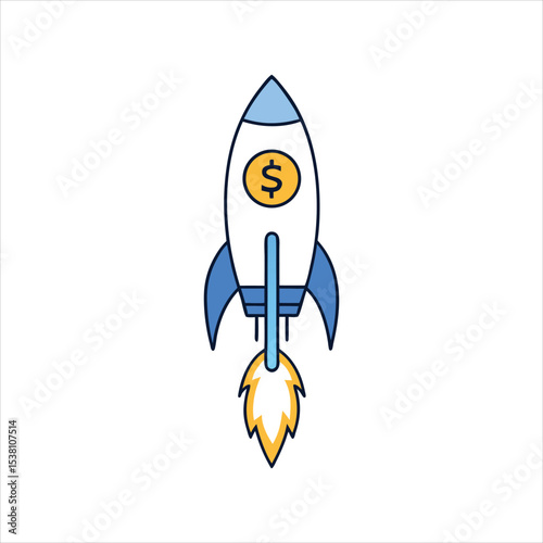 Rocket Launching with Dollar Sign Concept Art