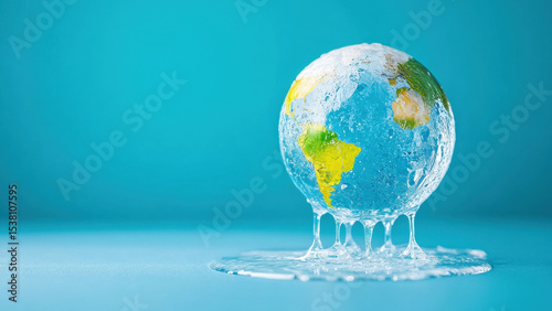 Melting globe symbolizing climate change, highlighting the urgent need for environmental awareness and action.