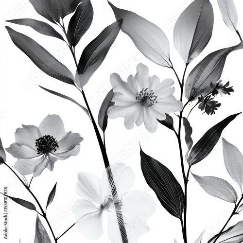 Gray scale floral arrangement